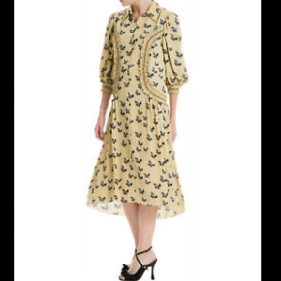 Max Studio London Bird Print Dress size Medium - Picture 2 of 15